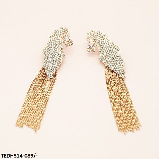 TEDH314 KSU Rhine Tassel Horse Earrings Pair