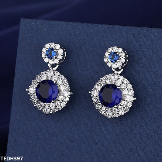 TEDH397 BLX Imp Circle Drop Earrings