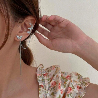 TEFH00139 YQG Butterfly 2 in 1 Ear Cuff - TEFH