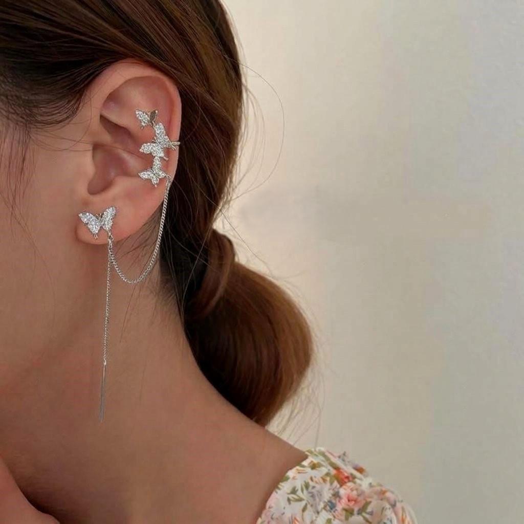 TEFH00139 YQG Butterfly 2 in 1 Ear Cuff - TEFH