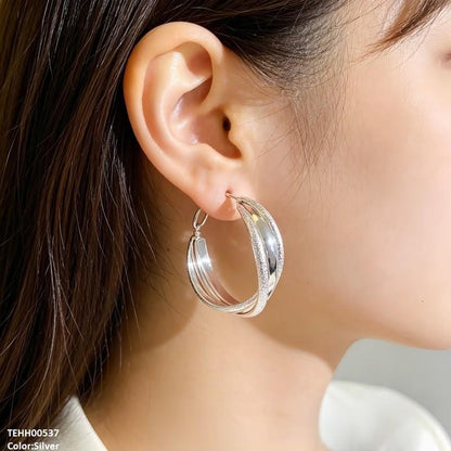 TEHH00537  ZHL Cross Layer Hoops Pair - TEHH