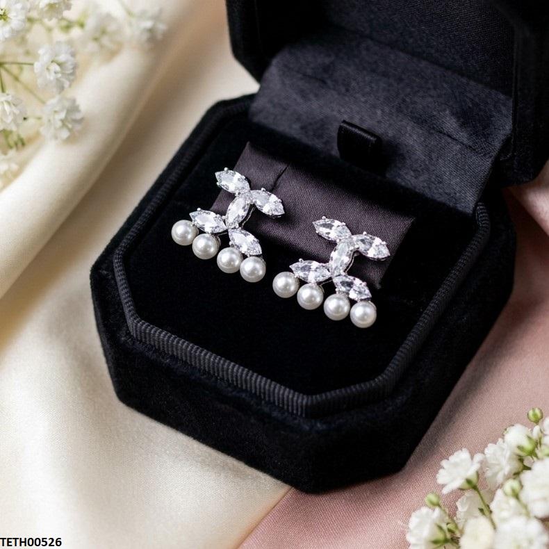 TETH00526 DDJ Marquis Pearl ZIRCON Stone Tops Pair - TETH