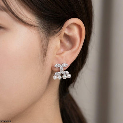TETH00526 DDJ Marquis Pearl ZIRCON Stone Tops Pair - TETH