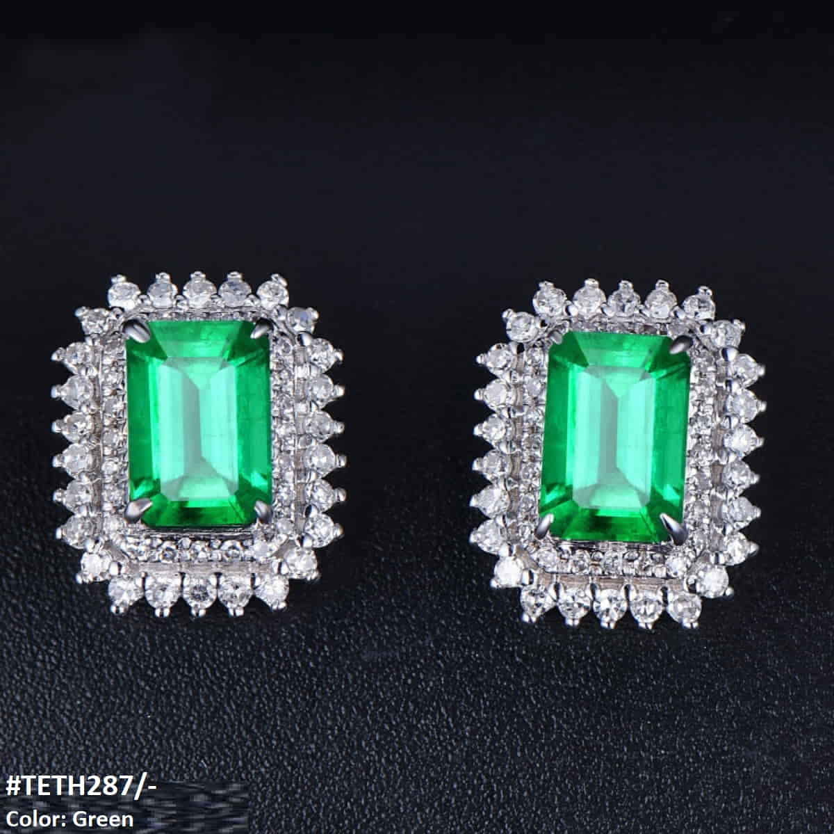 TETH287 GWH Zircon Cushion Step Tops Pair