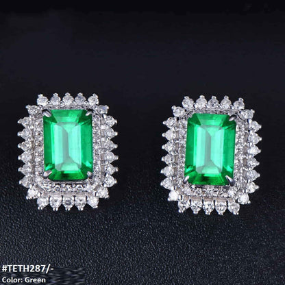 TETH287 GWH Zircon Cushion Step Tops Pair