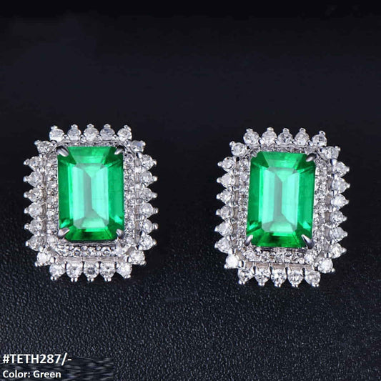 TETH287 GWH Zircon Cushion Step Tops Pair