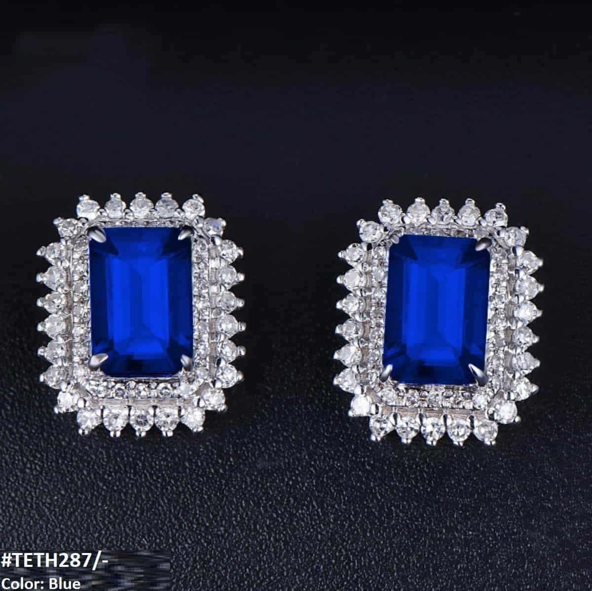 TETH287 GWH Zircon Cushion Step Tops Pair