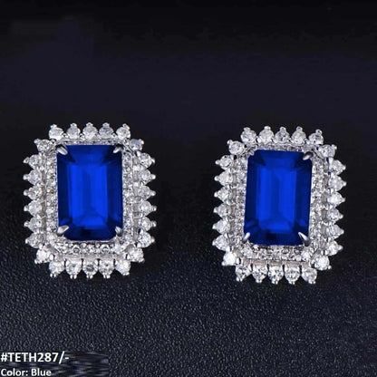 TETH287 GWH Zircon Cushion Step Tops Pair