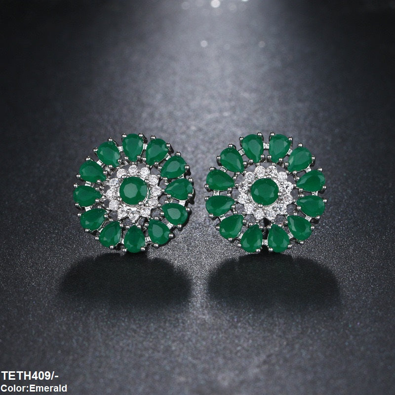 TETH409 BYJ Pear Flower Ear Tops Pair