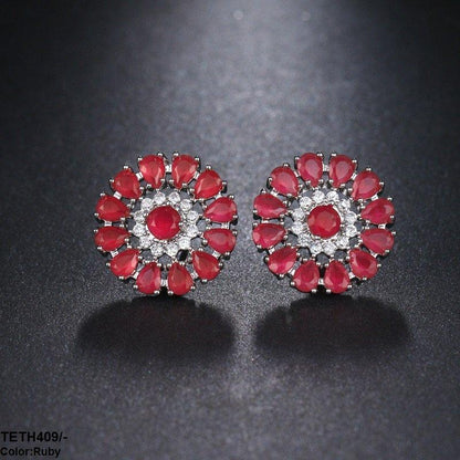TETH409 BYJ Pear Flower Ear Tops Pair