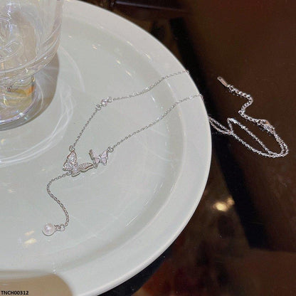 TNCH00312 DDJ Double Butterfly Pearl Drop - TNCH