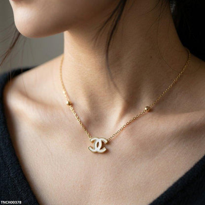 TNCH00378 BHS Double C Shap Stainless Steel Necklace - TNCH