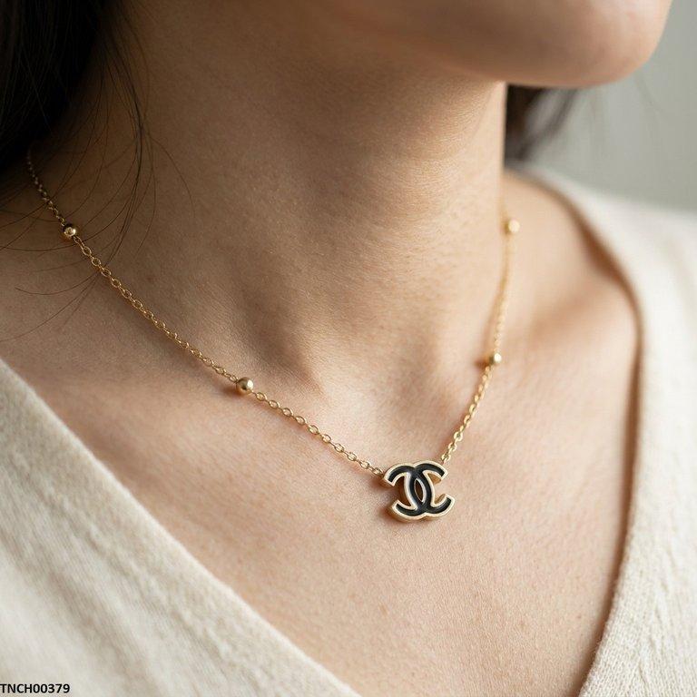 TNCH00379 BHS Double C Shap Stainless Steel Necklace - TNCH