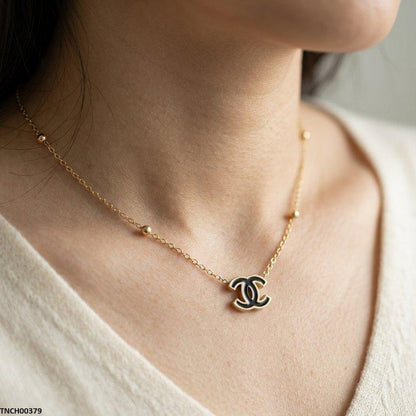TNCH00379 BHS Double C Shap Stainless Steel Necklace - TNCH