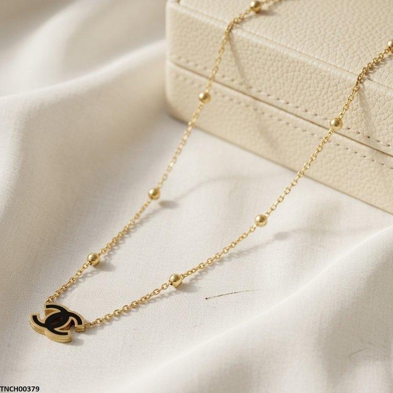 TNCH00379 BHS Double C Shap Stainless Steel Necklace - TNCH