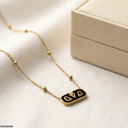 TNCH00380 BHS V-Shap Stainless Steel Necklace - TNCH