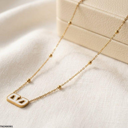 TNCH00381 BHS V-Shap Stainless Steel Necklace - TNCH