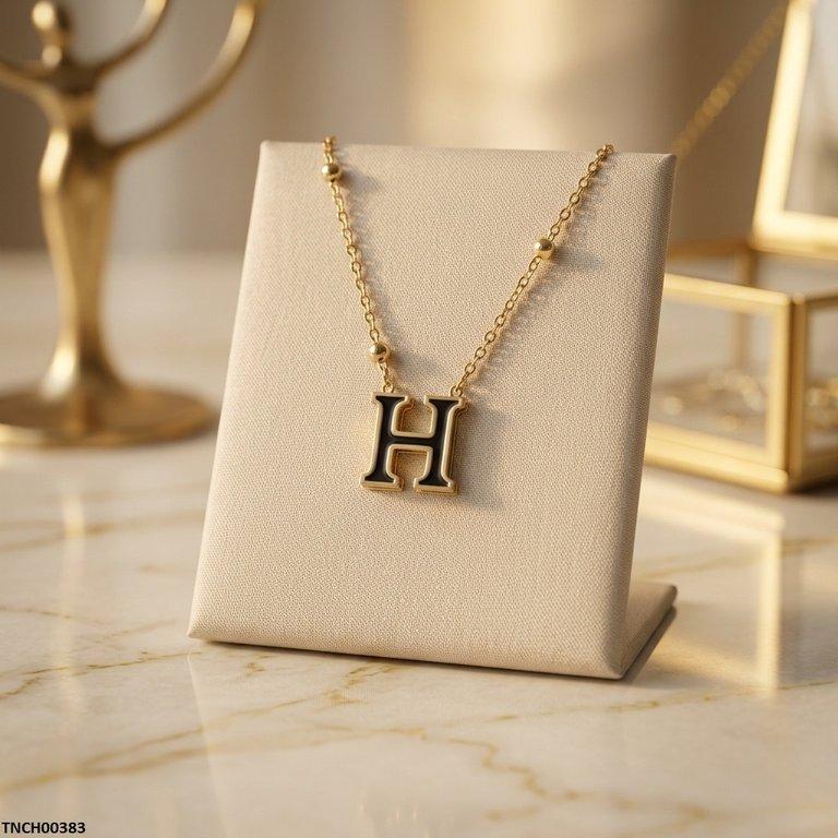 TNCH00383 BHS Double H-Shap Stainless Steel Necklace - TNCH