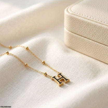 TNCH00383 BHS Double H-Shap Stainless Steel Necklace - TNCH