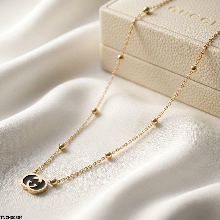 TNCH00384 BHS Double C-Shap Stainless Steel Necklace - TNCH