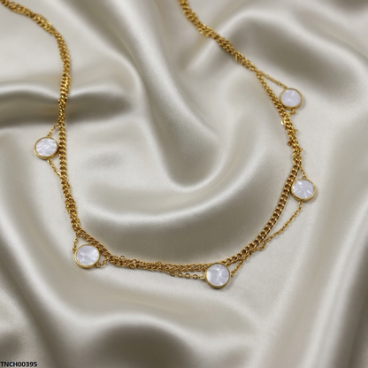 TNCH00395 BHS Round Double Link Chain Stainless Steel Necklace - TNCH