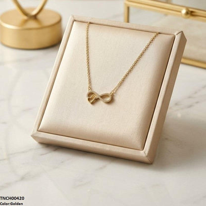 TNCH00420 TNR Stainless Steel Zircon Infinity Heart Necklace  - TNCH