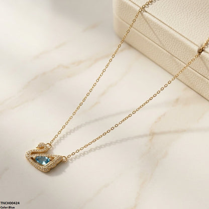 TNCH00424 TNR Stainless Steel Zircon Duck Necklace  - TNCH
