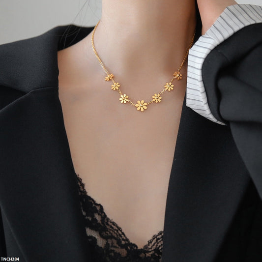 TNCH284 DGF Flower Stainless Steel Necklace