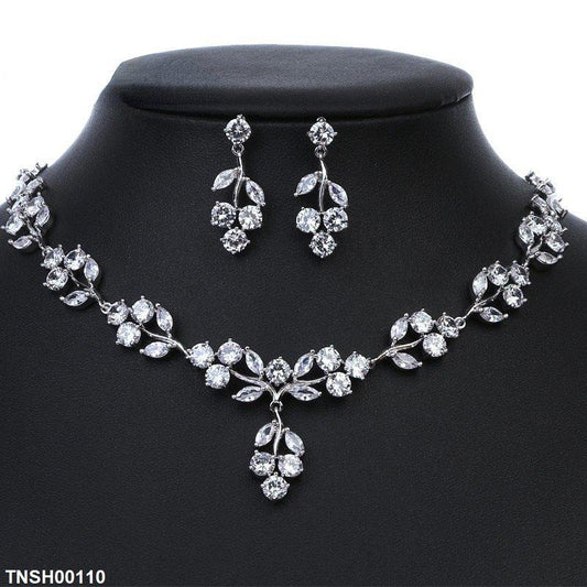 TNSH00110 BYJ Round/Tear Stone Necklace Set - TNSH