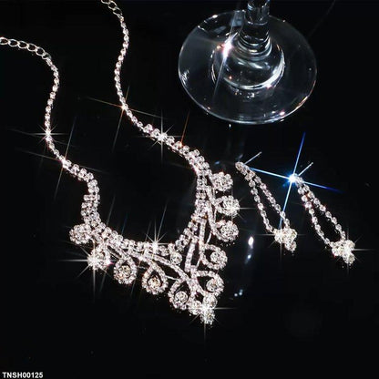 TNSH00125 YJJ Round Flower Necklace Set - TNSH