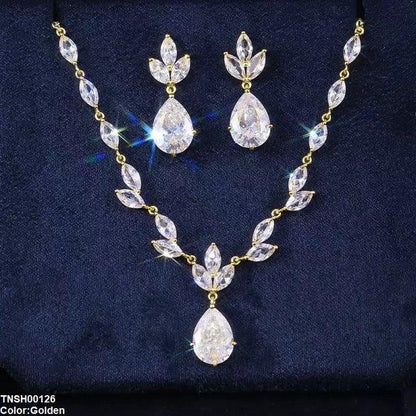TNSH00126 CSH Marquise Tear Drop Necklace Set - TNSH