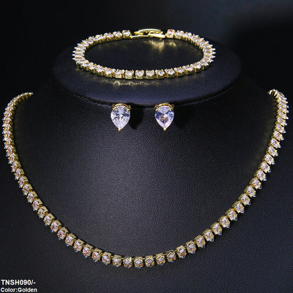TNSH090 BYJ Pear Shape Necklace Set