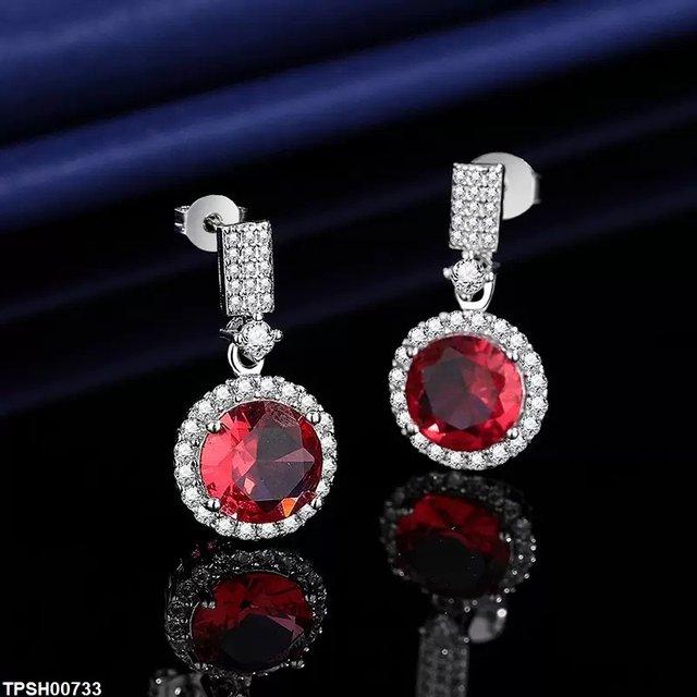 TPSH00733 JJF Round Crystal Pendent Set - TPSH