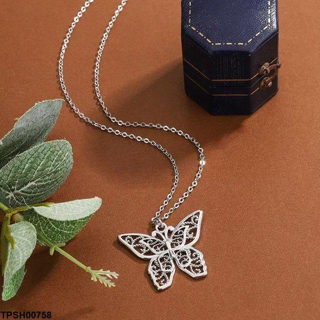TPSH00758 KYC Butterfly Drop Pendant With Chain - TPSH