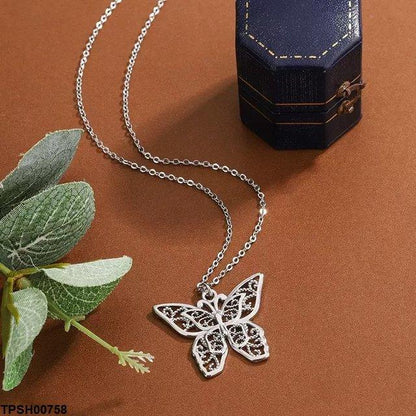 TPSH00758 KYC Butterfly Drop Pendant With Chain - TPSH
