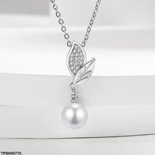 TPSH00770 BLX Leaf Pearl Drop Pendant Set - TPSH