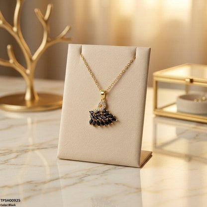TPSH00925 BHS Duck Stainless Steal Zircon Stone Pendant - TPSH