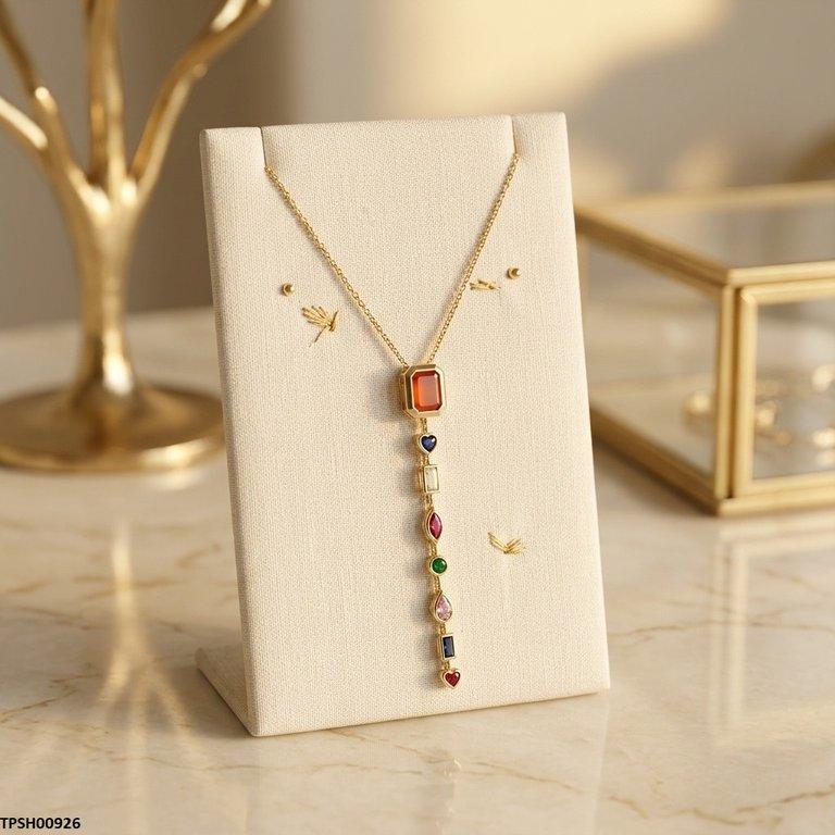 TPSH00926 BHS Multi Shape Stainless Steel Zircon Stone Pendant - TPSH
