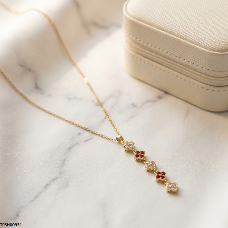 TPSH00931 BHS Round Stainless Steel Zircon Stone Pendant - TPSH