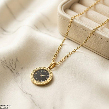 TPSH00935 BHS Round Watch Design Stainless Steel Pendant - TPSH