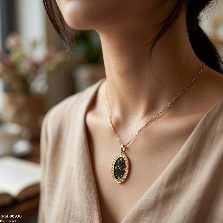 TPSH00936 BHS Oval Watch Design Stainless Steel Pendant - TPSH