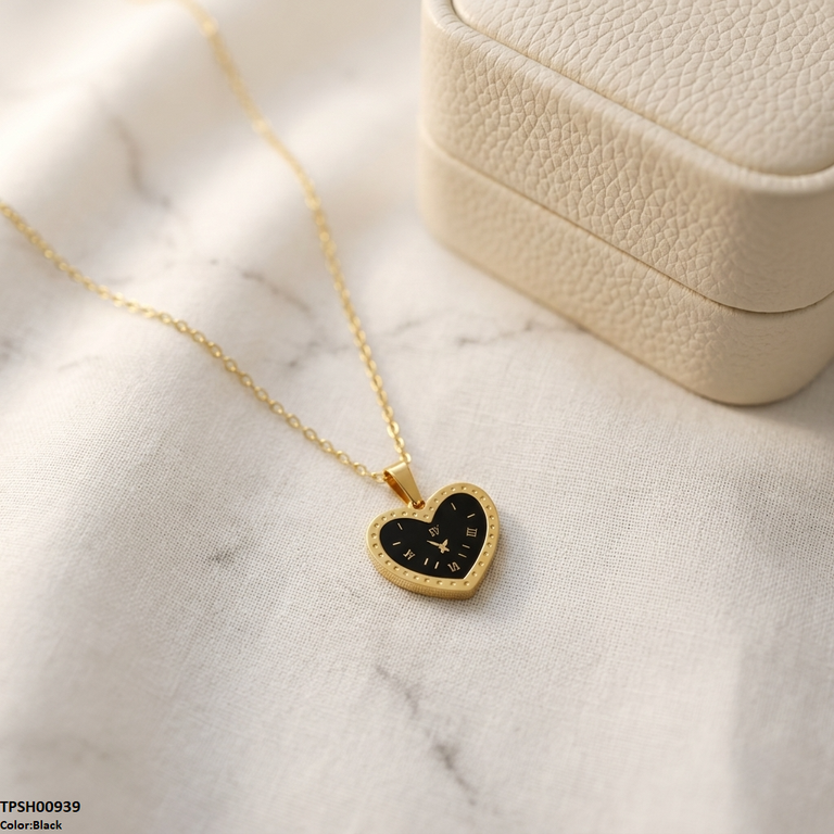 TPSH00939 BHS Heart Watch Design Stainless Steel Pendant - TPSH