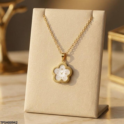 TPSH00942 BHS Clover Watch Design Stainless Steel Pendant - TPSH