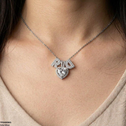 TPSH00963 TNR Stainless Steel Zircon Heart Pendant - TPSH
