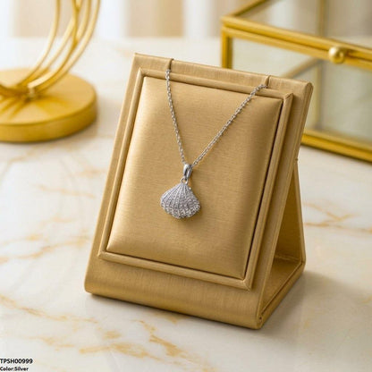 TPSH00999 TNR Stainless Steel Zircon Shell Pendant - TPSH