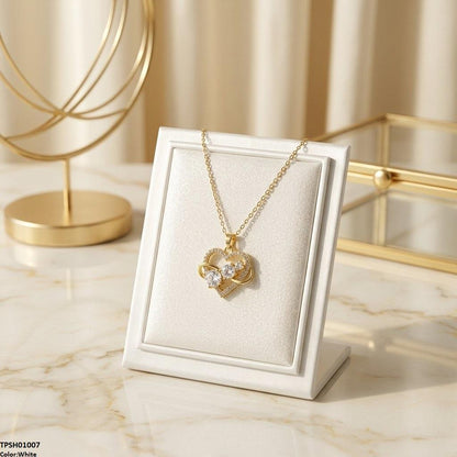 TPSH01007 TNR Stainless Steel Zircon Infinity Heart Pendant - TPSH
