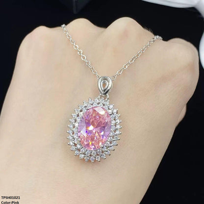 TPSH01021  KRLOval ZIRCON Stone Pendant - TPSH