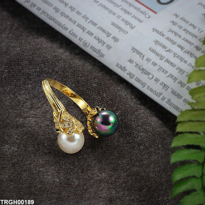 TRGH00189 KYC Double Pearl Ring Adjustable - TRGH