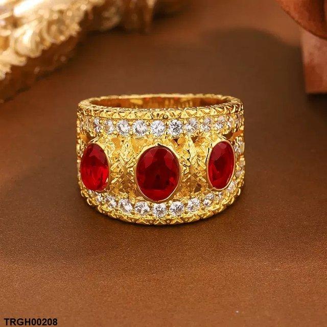 TRGH00208 KYC Oval Red Stone Ring - TRGH