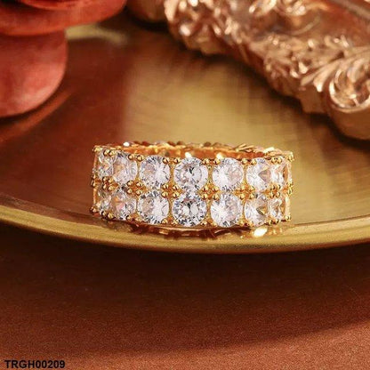 TRGH00209 KYC Round Double Stone Ring - TRGH